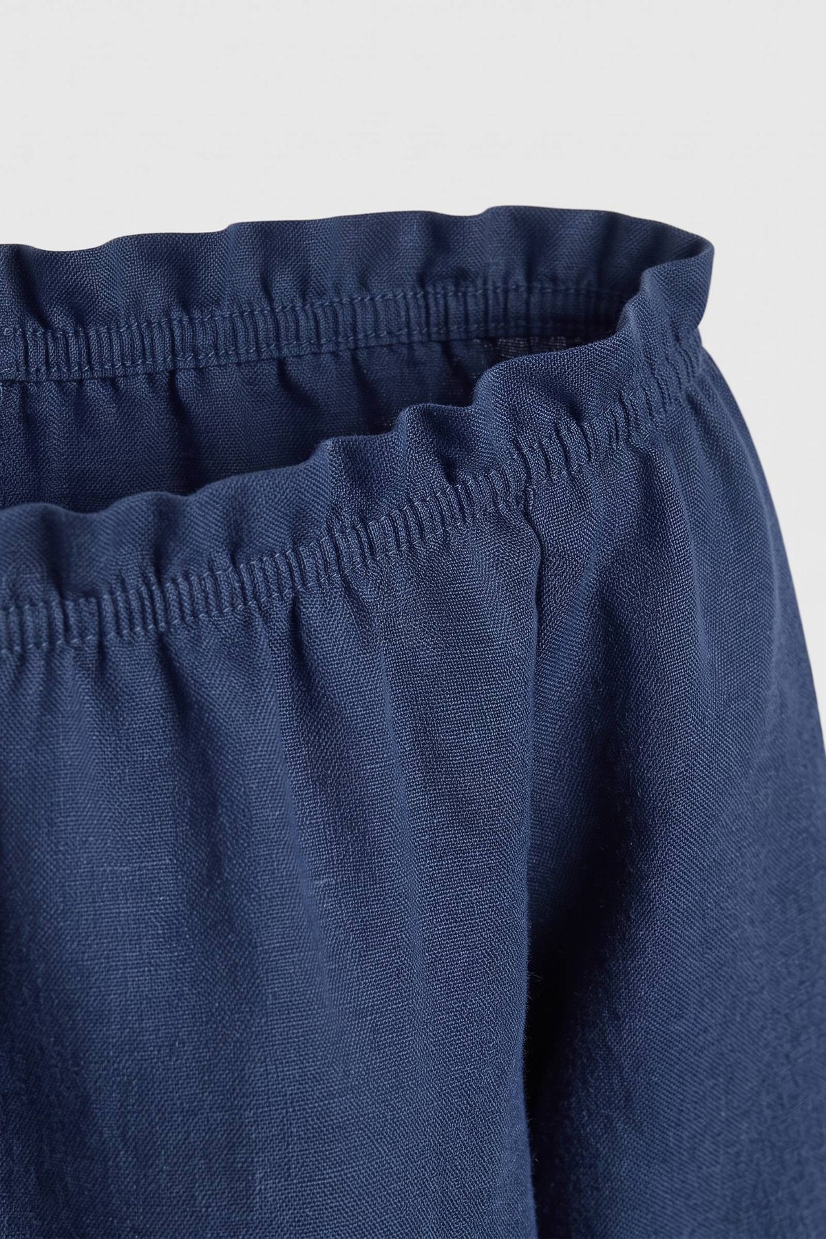 Women's Off-Shoulder Blouse | Long Sleeves — Navy — detail — on model
