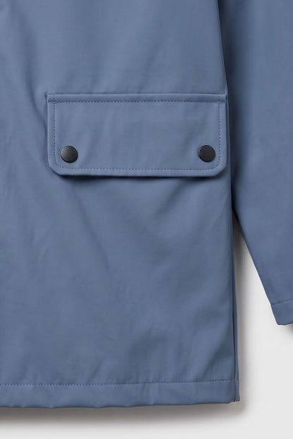 Women's Hooded Raincoat | Rainjackets — Blue — detail — on model