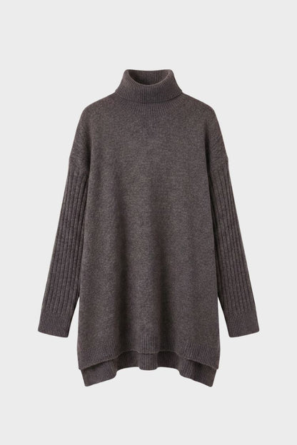 Women's Turtleneck Sweater | High-Low Hem