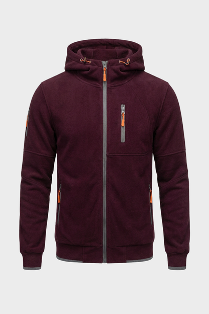 Men's Casual Zip-Up Hoodie | Chest Pocket