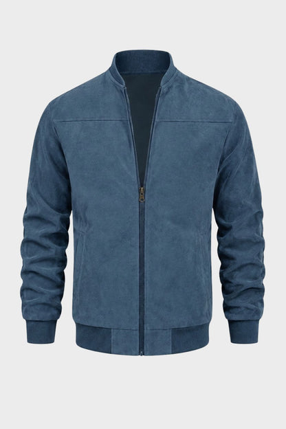 Men's Zip-Up Bomber Jacket | Stand Collar