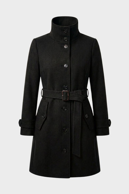 Women's Belted A-Line Coat | Notch Collar