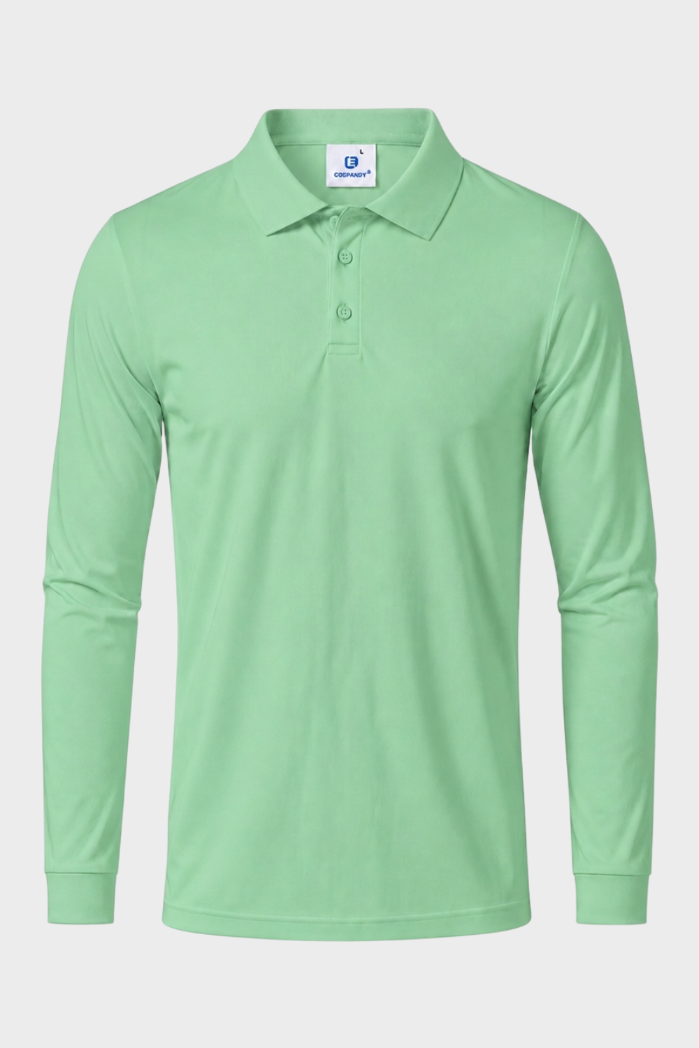 Men's Long Sleeve Polo Shirt with Buttons