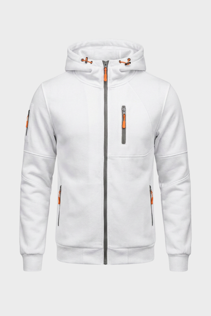 Men's Casual Zip-Up Hoodie | Chest Pocket