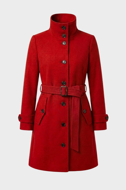 Women's Belted A-Line Coat | Notch Collar