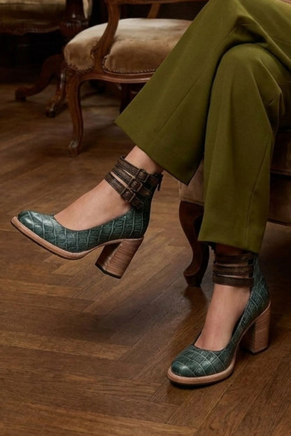 Women's Ankle-Strap Pumps | Block Heel