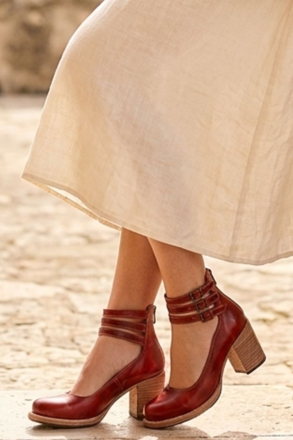 Women's Ankle-Strap Pumps | Block Heel