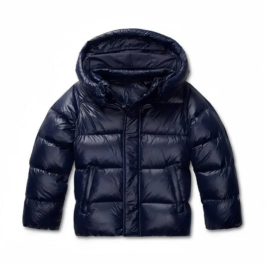 Women's cropped puffer jacket with detachable hood and ribbed cuffs – 5