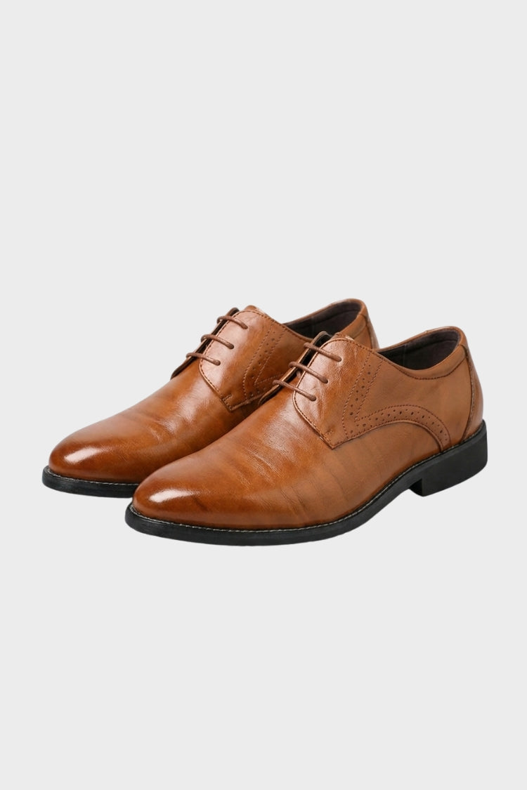 Men's derby shoes with round toe and perforated brogue detailing – 6