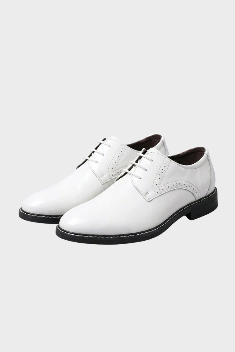 Men's derby shoes with round toe and perforated brogue detailing – 8