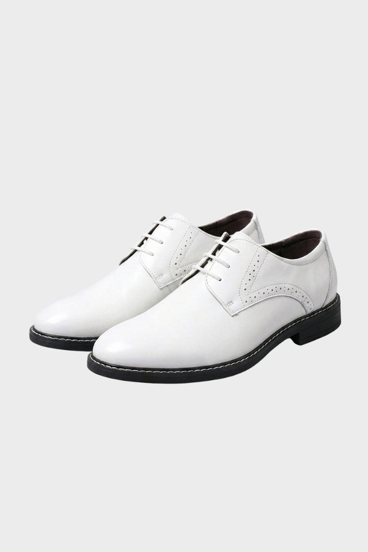 Men's derby shoes with round toe and perforated brogue detailing – 8