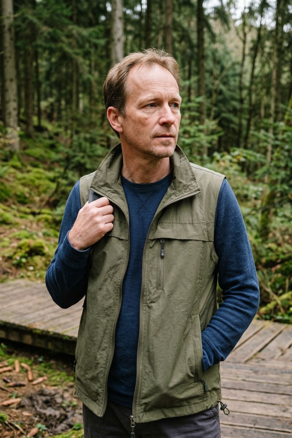 Men's Outdoor Vest | Stand Collar