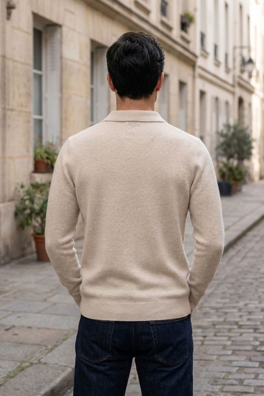 Men's Polo Sweater | Button Placket