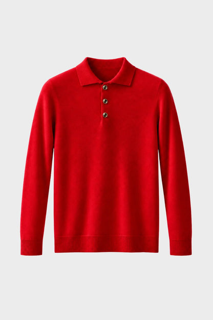 Men's Polo Sweater | Button Placket