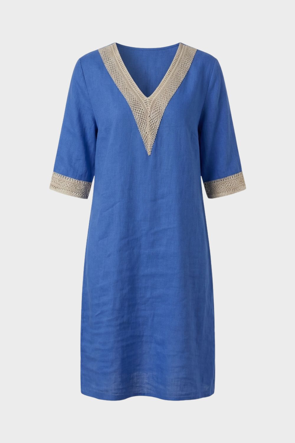 Women's V-Neck Dress with 3/4 Sleeves