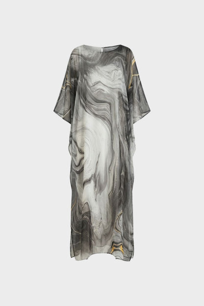 Printed Short Sleeve Maxi Dress for Women