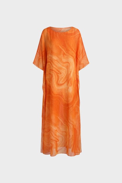 Printed Short Sleeve Maxi Dress for Women