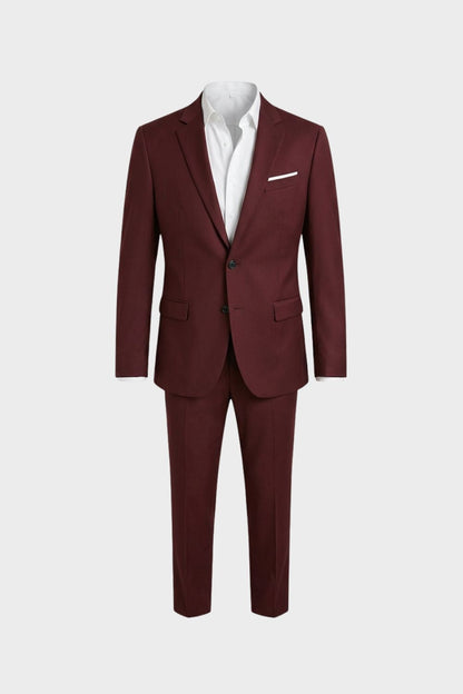Men's Slim Fit Two-Piece Suit with Notched Lapels