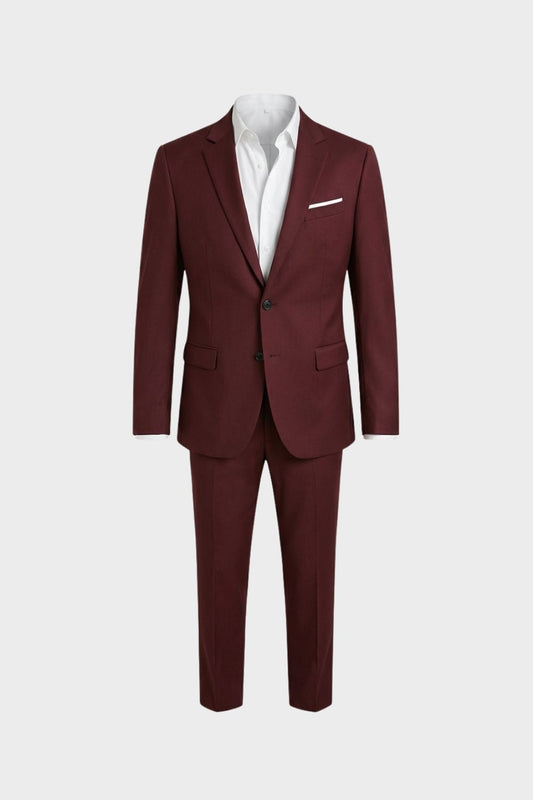 Men's Slim Fit Two-Piece Suit with Notched Lapels