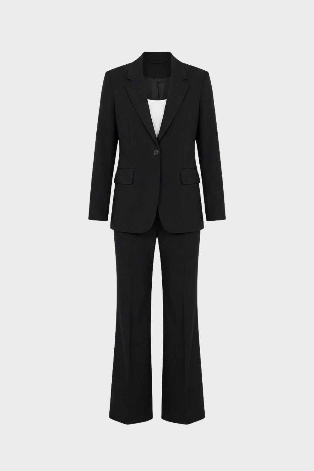 Women's Two-Piece Trousersuit with Blazer and Flared Pants