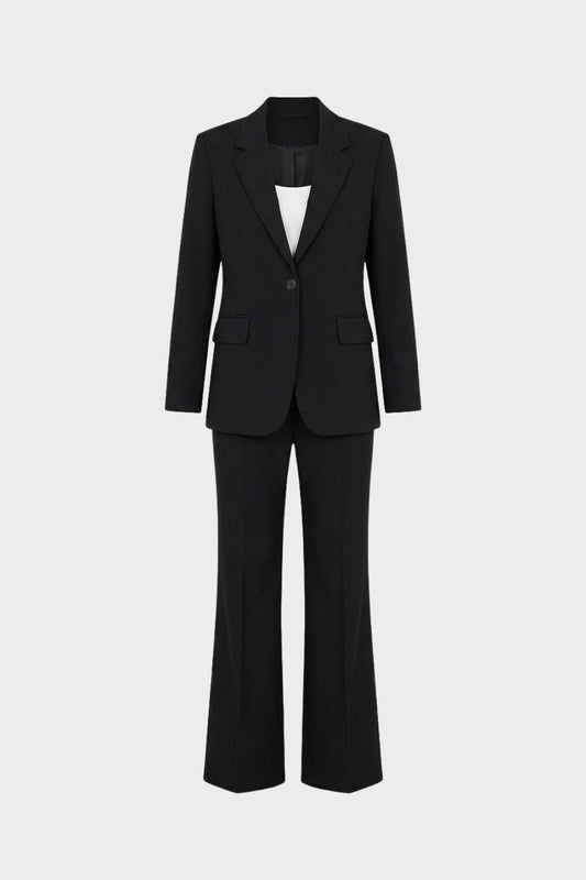 Women's Two-Piece Trousersuit with Blazer and Flared Pants