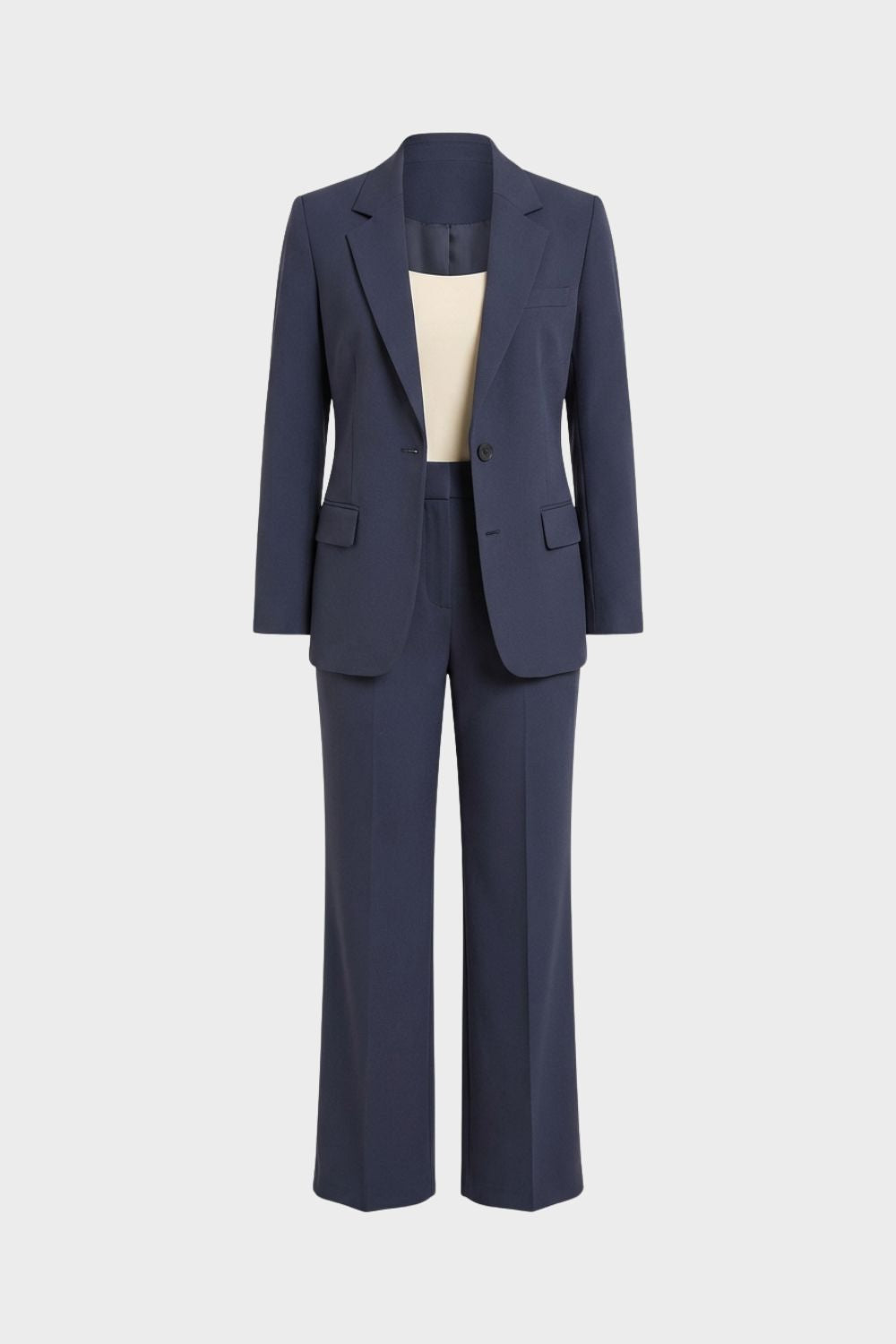 Women's Two-Piece Trousersuit with Blazer and Flared Pants