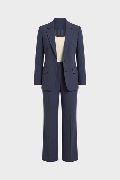 Women's Two-Piece Trousersuit with Blazer and Flared Pants