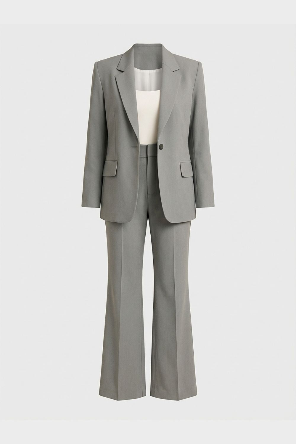 Women's Two-Piece Trousersuit with Blazer and Flared Pants