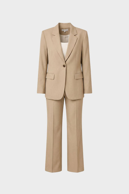 Women's Two-Piece Trousersuit with Blazer and Flared Pants