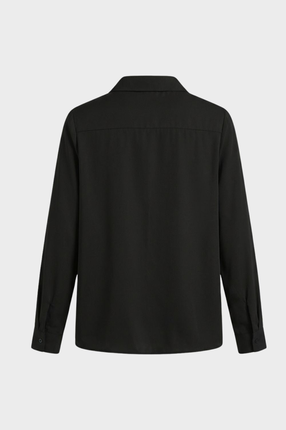 Women's Long Sleeve Collared Blouse with Button Placket