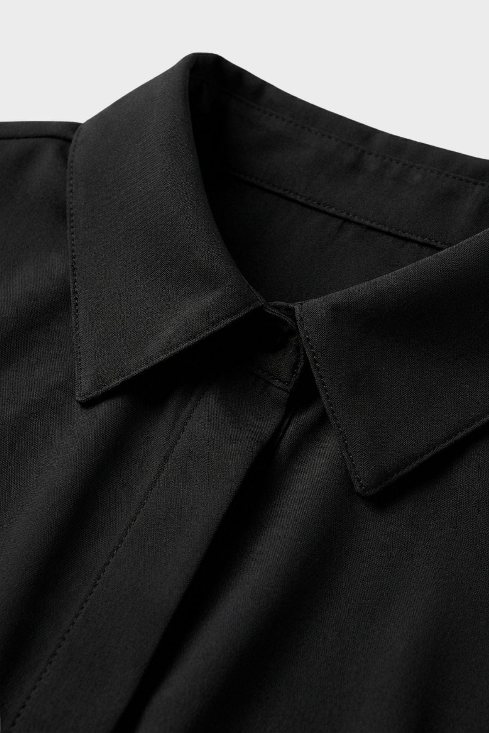 Women's Long Sleeve Collared Blouse with Button Placket