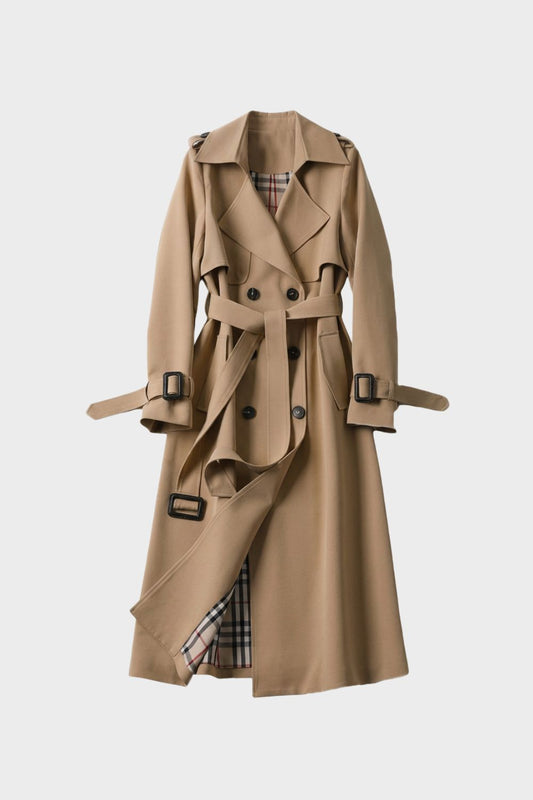 Women's Double Breasted Trench Coat with Belt