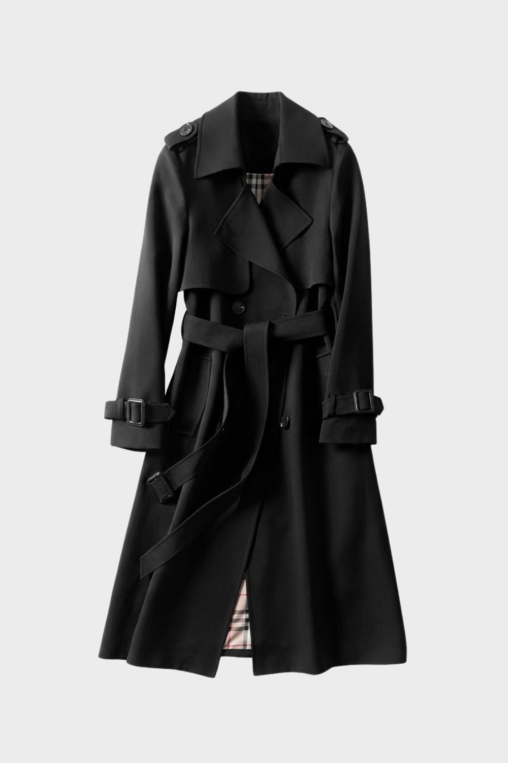 Women's Double Breasted Trench Coat with Belt
