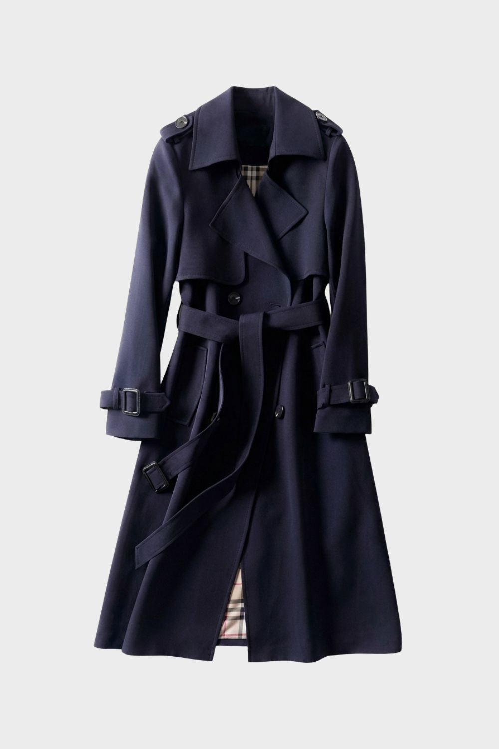 Women's Double Breasted Trench Coat with Belt