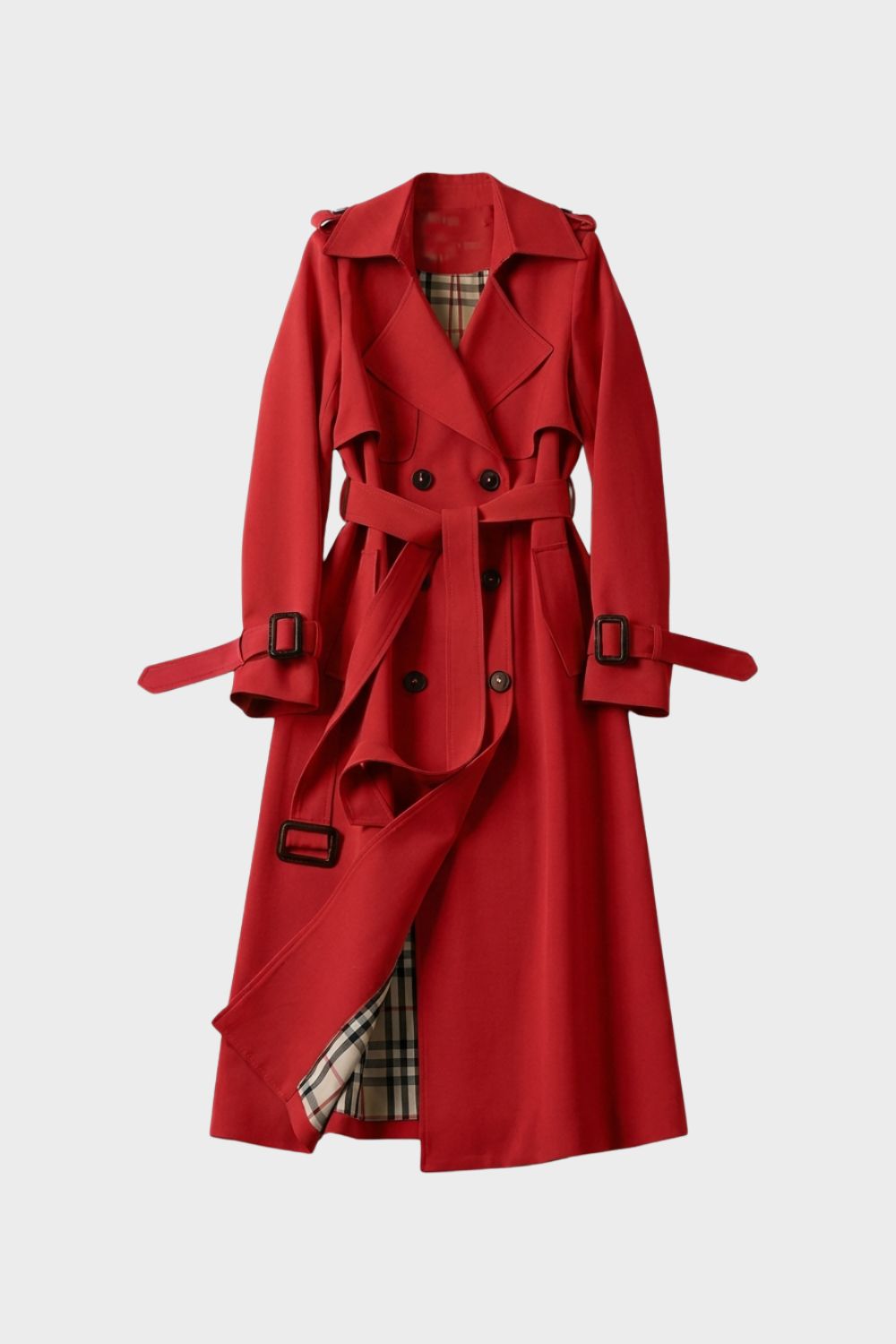 Women's Double Breasted Trench Coat with Belt