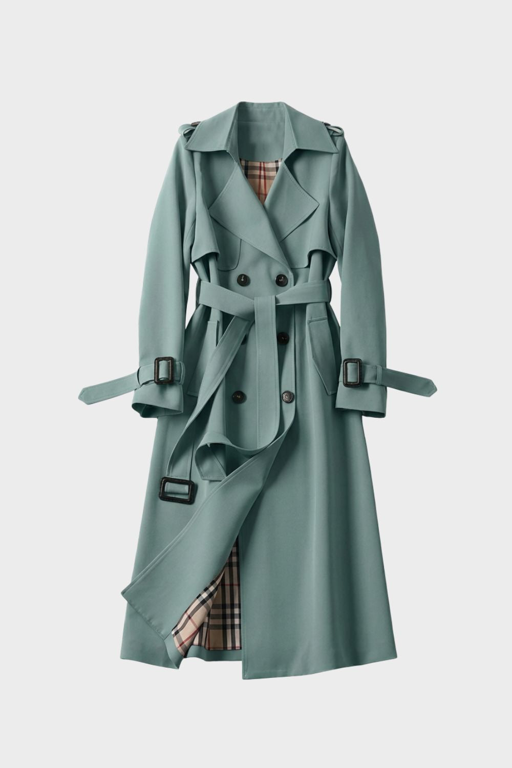 Women's Double Breasted Trench Coat with Belt