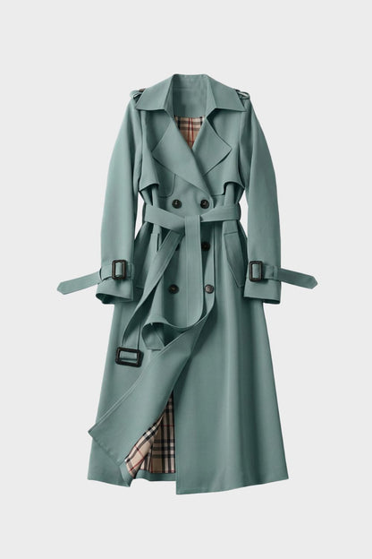 Women's Double Breasted Trench Coat with Belt