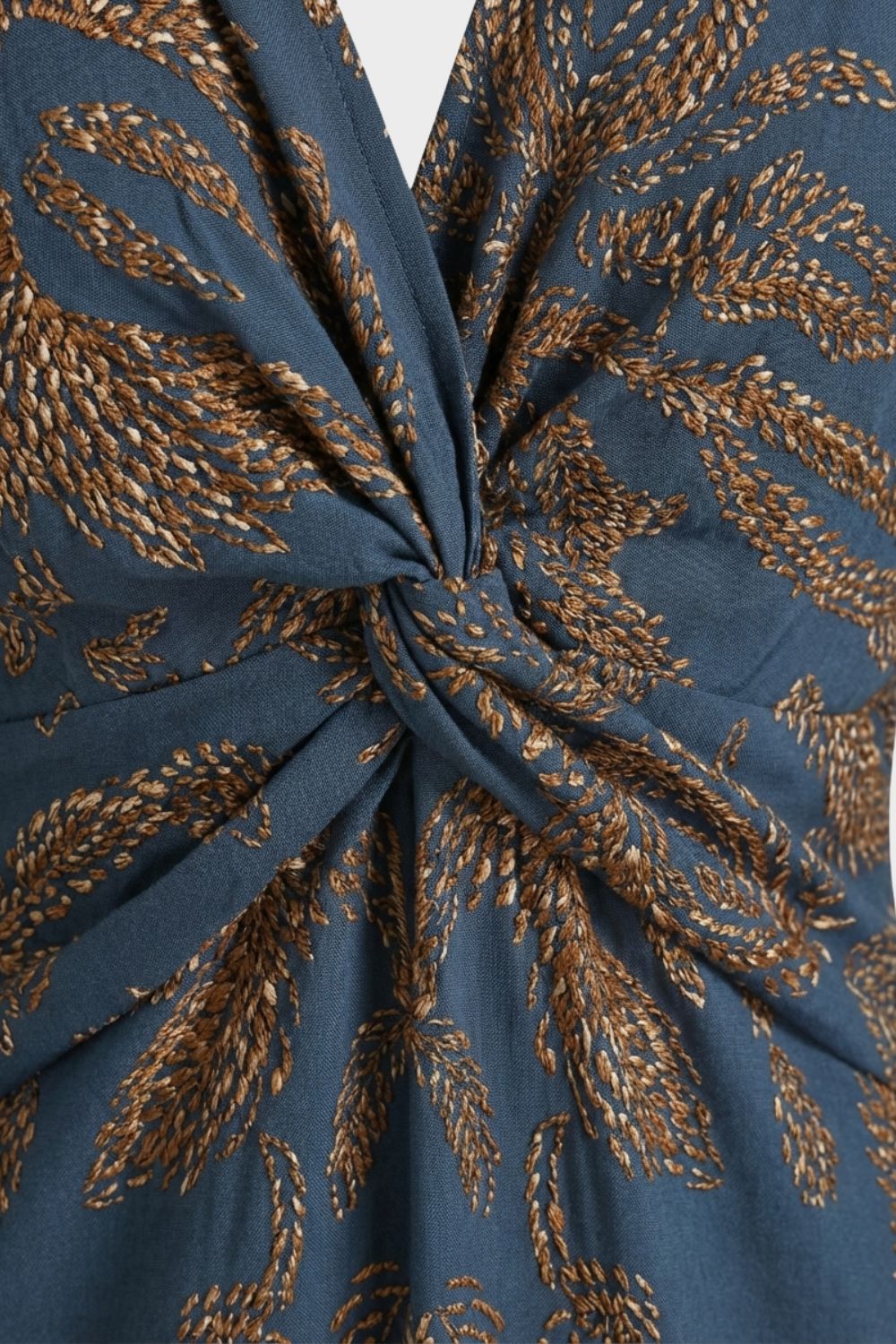 V-Neck Printed Midi Dress for Women