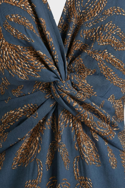 V-Neck Printed Midi Dress for Women