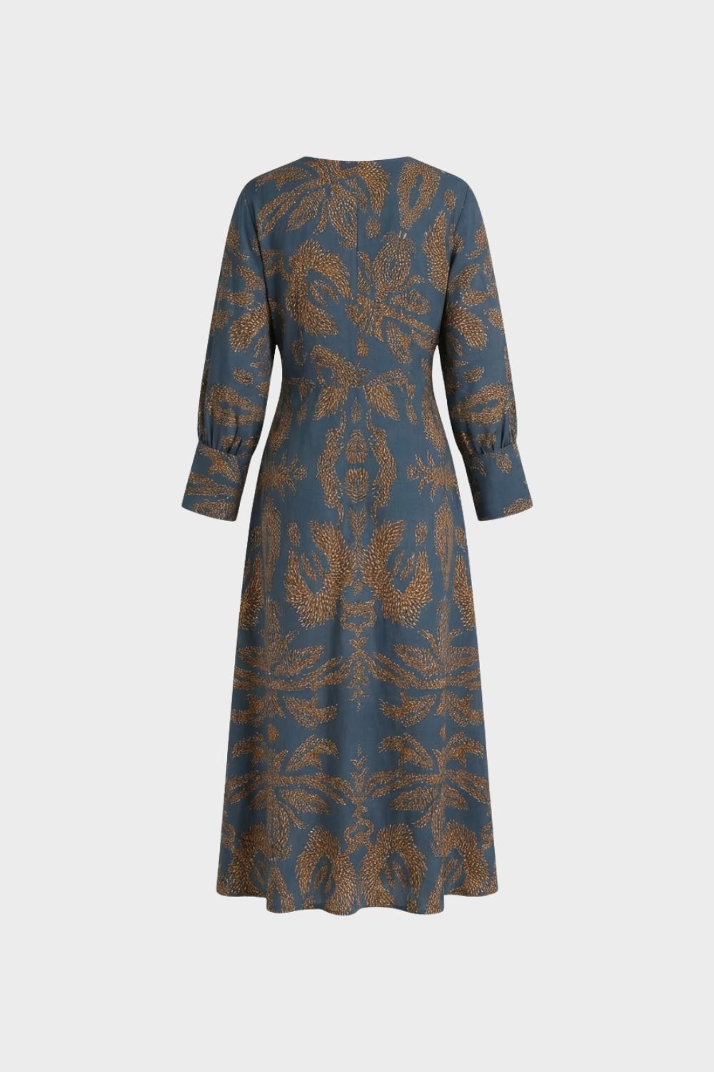 V-Neck Printed Midi Dress for Women