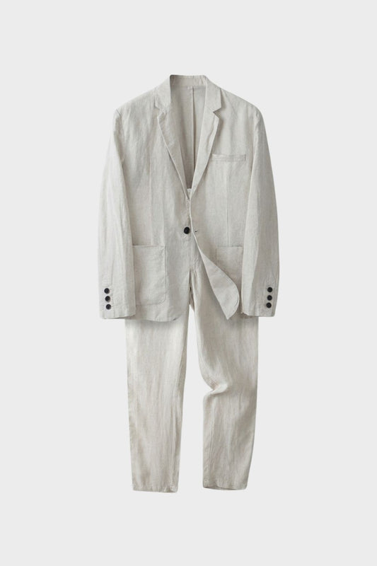 Men's Linen Suit with Jacket & Trousers