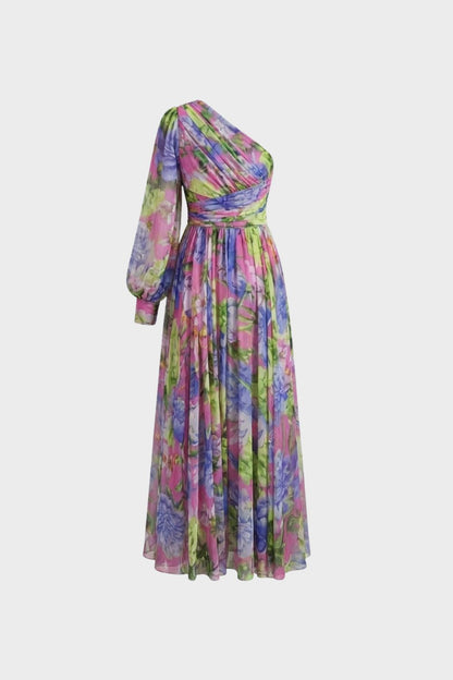 Women's Floral One-Shoulder Maxi Dress
