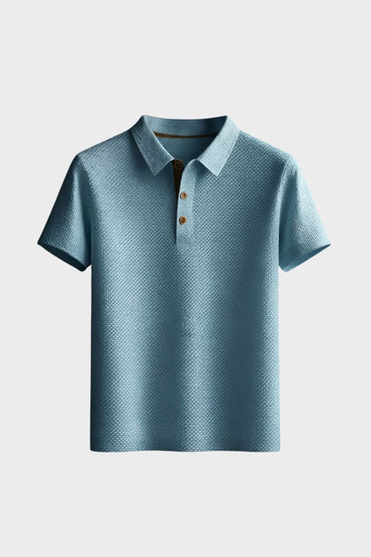 Men's Short Sleeve Polo Shirt with Buttons