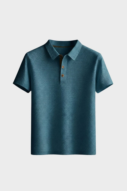 Men's Short Sleeve Polo Shirt with Buttons