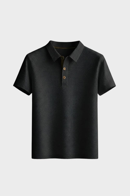 Men's Short Sleeve Polo Shirt with Buttons