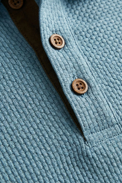 Men's Short Sleeve Polo Shirt with Buttons