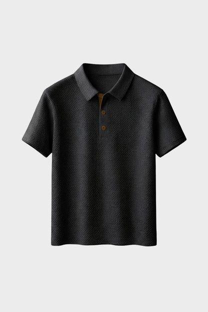 Men's Short Sleeve Polo Shirt with Buttons