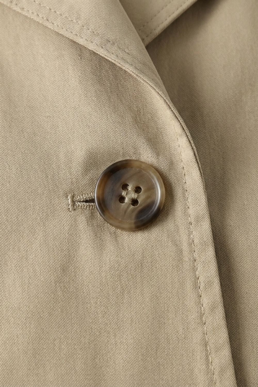 Women's Notched Collar Trench Coat with Button Placket