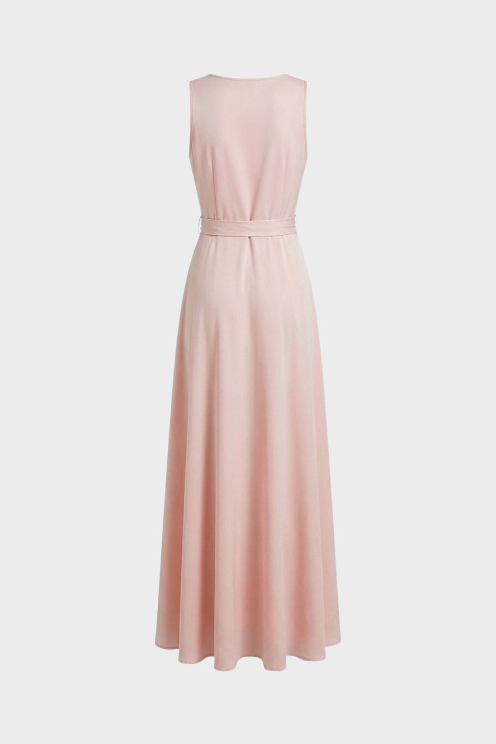 V-Neck Maxi Dress for Women with Tie Belt