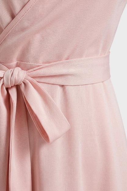 V-Neck Maxi Dress for Women with Tie Belt